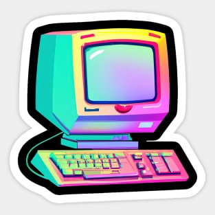 Vintage Computer Retro Colorful Sticker